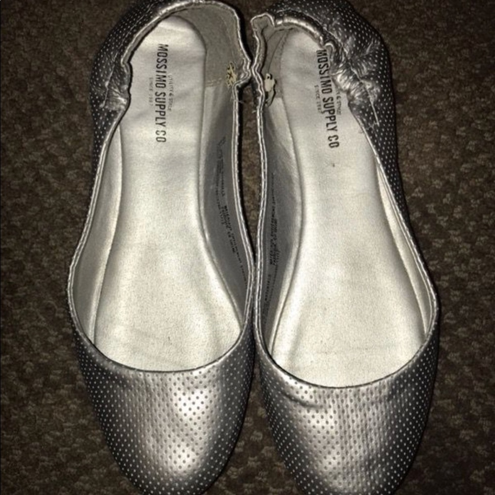 Silver Ballerina slip on shoes